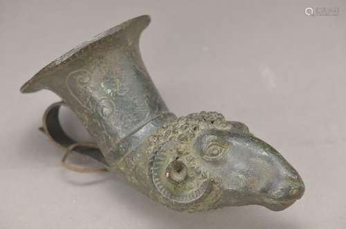 Rhyton, 18. century, Bronze, in shape of a ram