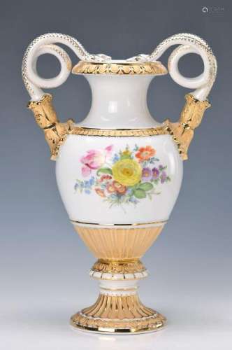 snake handle vase, Meissen, 2. H. 20. th c., 2. choice