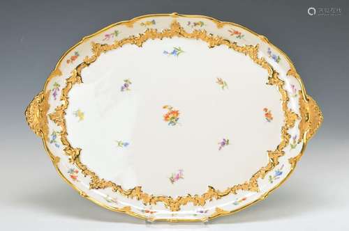 Oval platter, Meissen, 20th c., 2. choice, X- shape,