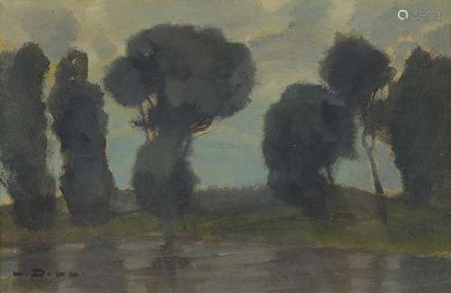 Ludwig Dill, 1848 Gernsbach-1940 Karlsruhe, trees on