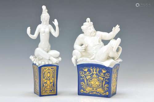 pair of figurines, Meissen, around 1980, designed by