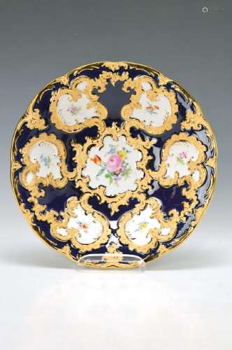 pompous plate and vase, Meissen, 2. H. 20. th c.,