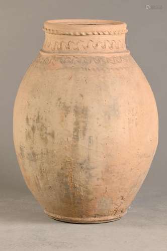 Large storing vessel, Italy, around 1900, baked clay