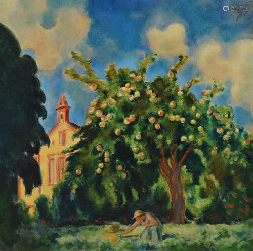 Albert Haueisen, 1872-1954, apple harvest in southern