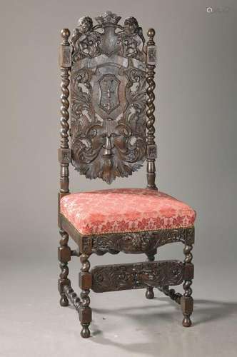 chair, Danzig, around 1880, oak massive, elaborate