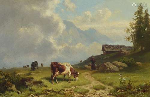 Friedrich Mayer, 1825-1875, alpine hut in the mountains