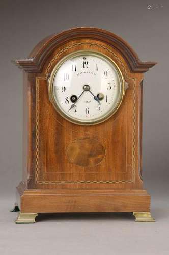 table clock, France around 1910/20, polished Mahogany