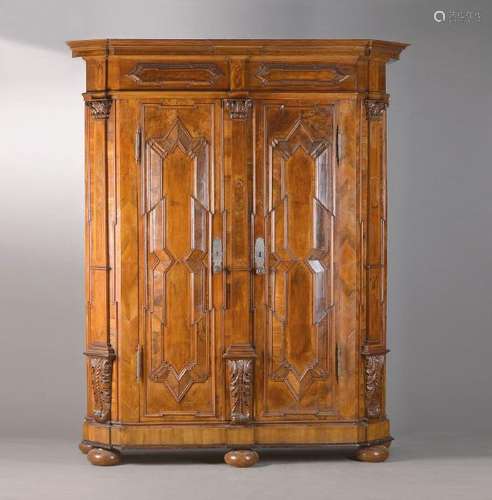 Augsburg noble Baroque cupboard, around 1720, two doors