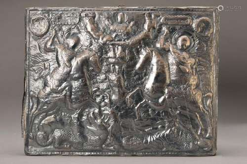 Icon, Russia, 2.h.19.th c., thin embossed sheet silver