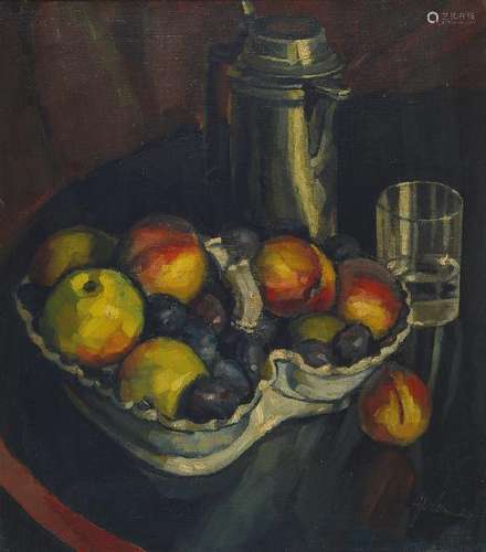 Unreadable signed, Krlensky or similar, still life with