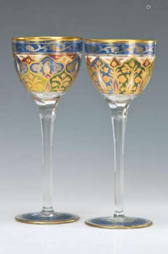 two wine glasses, Austria, around 1890-1900, decor