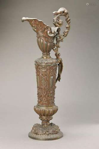 Bronze vase, German, around 1860-70, aeruginous