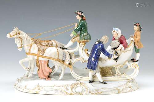 Large Sculpture, France, around 1900, sleigh ride,