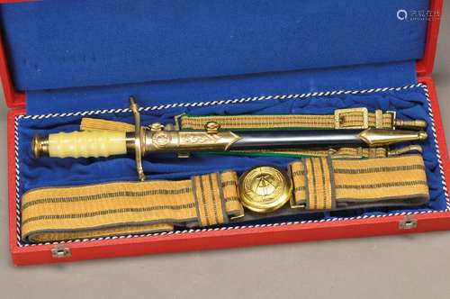 honor Dagger with gold colored sash and hanging of a