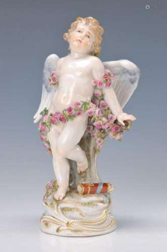 figurine, Meissen, 2. H. 20. th c., cupid with floral