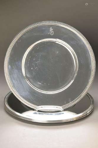 6 under plates, Christofle, 20th c., metal 120 silver