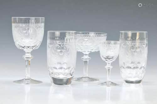 glass set, Bohemia, 1960s, 54 parts, colorlessglass