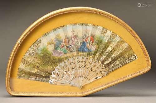 fan, France, around 1870, mother-of-pearl withfretwork