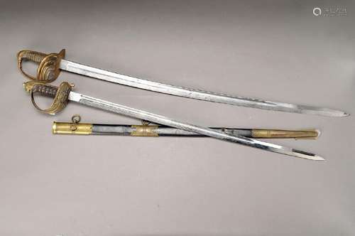 broadsword, France, around 1880/90, brass handle, long