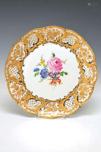 pompous plate, Meissen, 2.H. 20th c., 2. choice, in