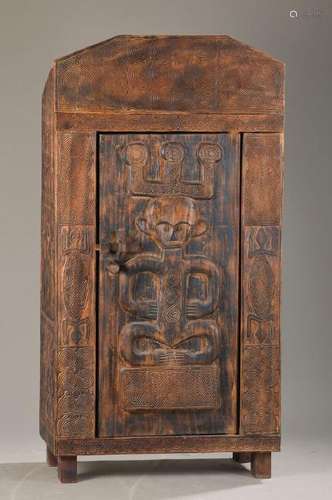 one-door cupboard, Timor, 1970s, wood, Front and sides