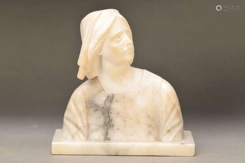 Bust, German, 20.Jh, Alabaster, woman's bust after the