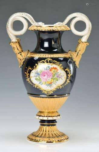 snake handle vase, Meissen, 2.H. 20th c., 2. choice
