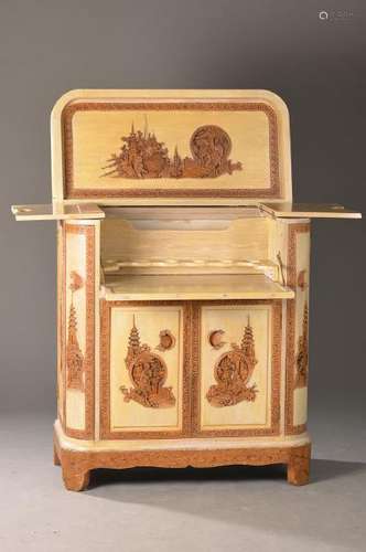 Bar cupboard, China, 20th c., wood and sandal-wood