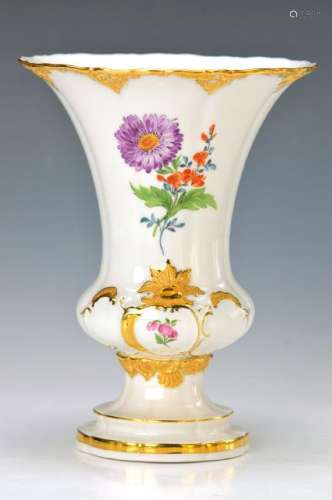 vase, Meissen, 20th c., matt- and glossy gilt