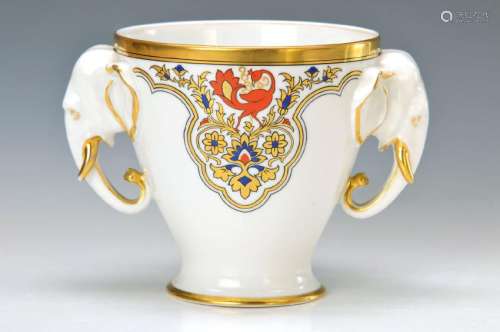 cachepot, Fürstenberg, 20th c., porcelain, handle in