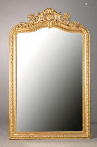 Large mirror, France around 1870, stucco framegilt