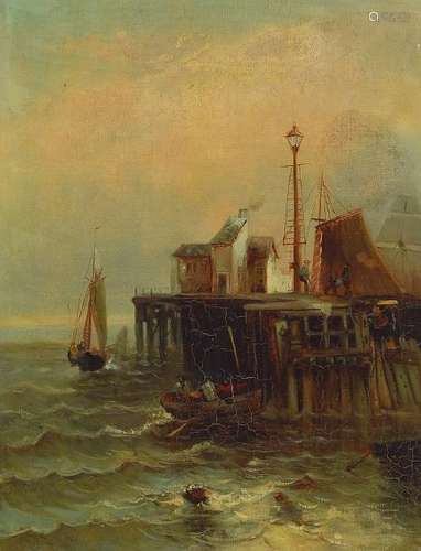 Late romantic, 2nd half of 19th century, harbor view