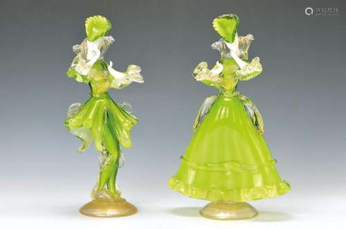 couple of Sculptures, Murano/Italy, 20th c., blown