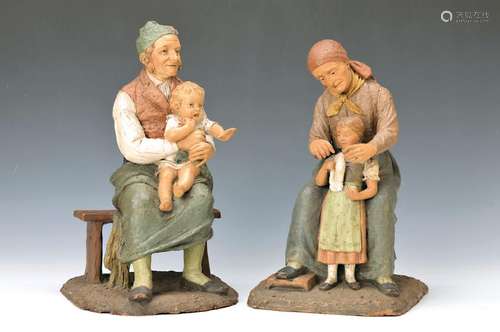 Pair of figurines, Goldscheider, around 1900,