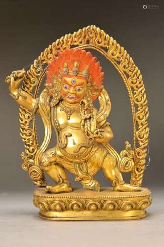 Vajrapani, Tibet, 20th c., Bronze, fire gilt, partially