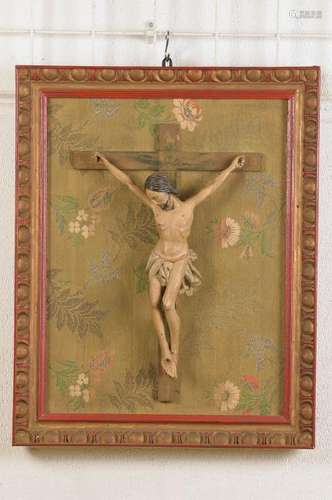 crucifix, France, around 1810, carved wood, colorful