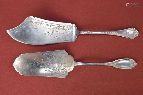 two cake servers, Koch & Bergfeld, around 1908-10, 800