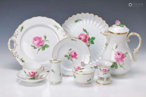 coffee set, Meissen, 1940/1950s, Red Rose, mostly 2