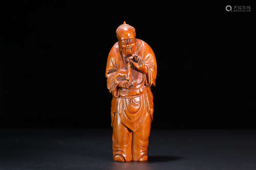 A HUANGYANG WOOD CELESTIAL STATUE