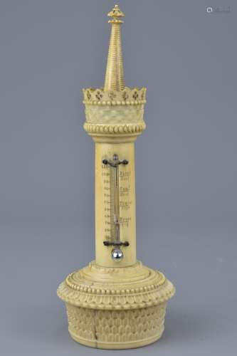 An antique ivory thermometer. 18cm height