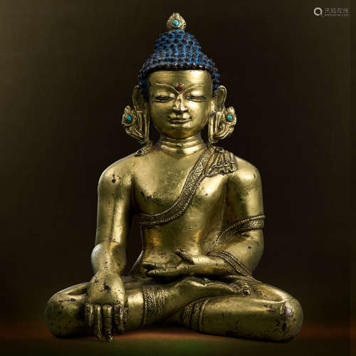 十四世纪 铜鎏金释迦牟尼佛坐像