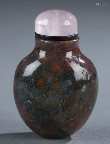 Moss agate snuff bottle.