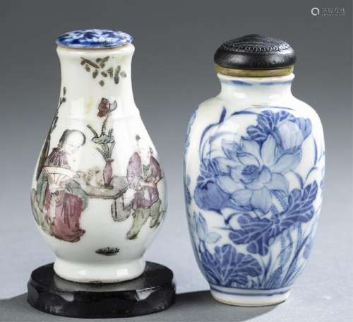 2 Porcelain snuff/medicine bottles.