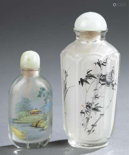 2 Inside painted snuff bottles.