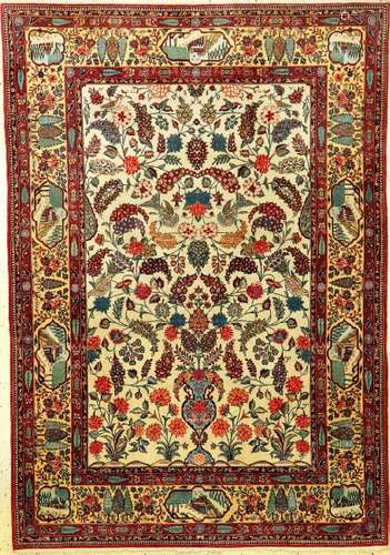 Fine Kurk Kashan Rug,