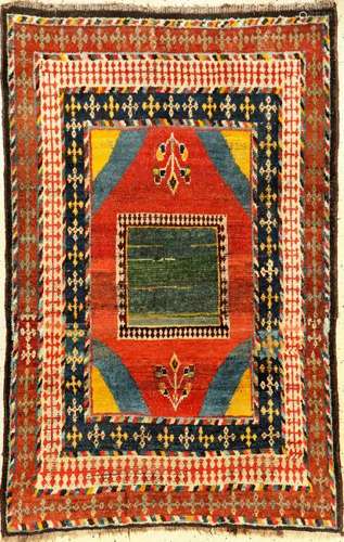 Rare Qashqai Gabbeh Rug (Rug In Rug Pattern),