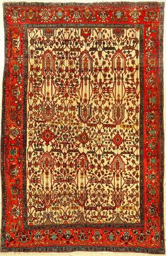 Fine White Ground Farahan Rug,