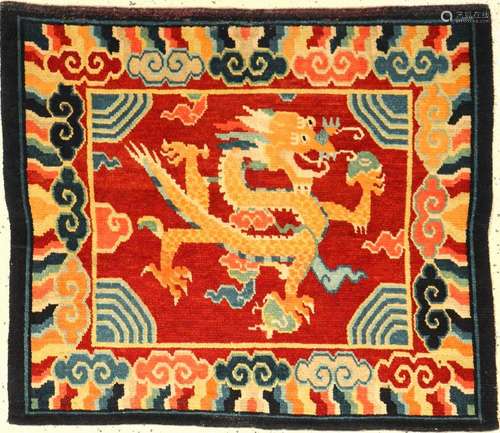 Tibetan Shigatse 'Jabuye Ceremonial-Rug' (Dragon),