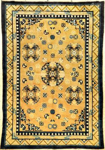 Rare Fine Ningxia 'Ceremonial Rug' (Qing Dynasty),