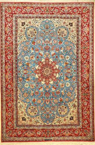 Fine Sky-Blue Isfahan 'Khodazad' Carpet (Signed),